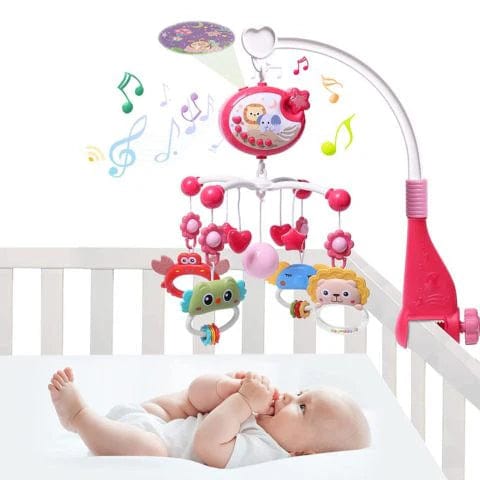 Rose Mobile Bébé Lumineux Musical et Projecteur MobileÉtoilé